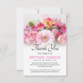Carte De Remerciements Womens Pink Floral Funeral (Devant)