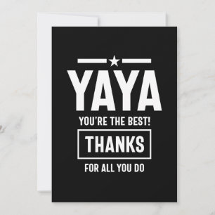 Carte De Remerciements Womens Yaya Vous êtes le meilleur cadeau Yia-Yia