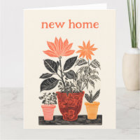 Woodcut maison plantes nouvelle maison, votre mess