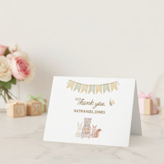 Carte De Remerciements Woodland Animals Baby Shower