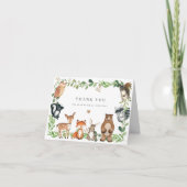 Carte De Remerciements Woodland Animals Baby Shower Thank You Card (Devant)