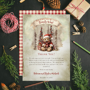 Carte De Remerciements Woodland Bear Bearly Wait Holiday Boy Baby shower