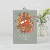 Carte De Remerciements Woodland Forest Baby Fox Cub Rustic Boho (Debout devant)