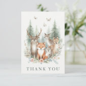 Carte De Remerciements Woodland Watercolor Animals (Debout devant)