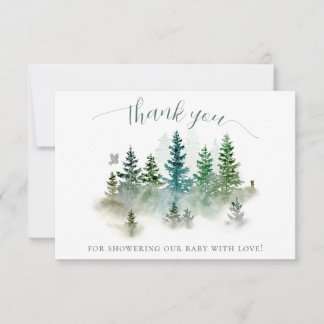 Carte De Remerciements Woodland Watercolor Baby Shower