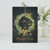 Carte De Remerciements Wreath Yule scintillante (Debout devant)