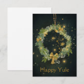 Carte De Remerciements Wreath Yule scintillante (Devant / Derrière)