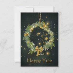 Carte De Remerciements Wreath Yule scintillante