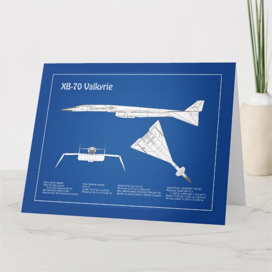 Carte De Remerciements XB-70 Valkyrie - Plan de plan d'avion ABD (Devant)
