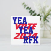 Carte De Remerciements YEA YEA RFK 2024 Robert Kennedy RFK Jr Campaign (Debout devant)
