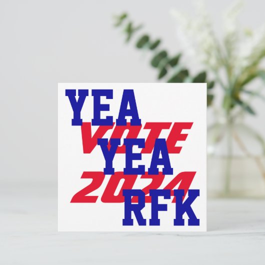 Carte De Remerciements YEA YEA RFK 2024 Robert Kennedy RFK Jr Campaign (Debout devant)