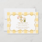 Carte De Remerciements  Yellow Gingham Silly Goose 1st Birthday (Devant)