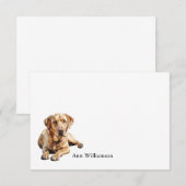 Carte De Remerciements Yellow Labrador Retriever (Devant / Derrière)