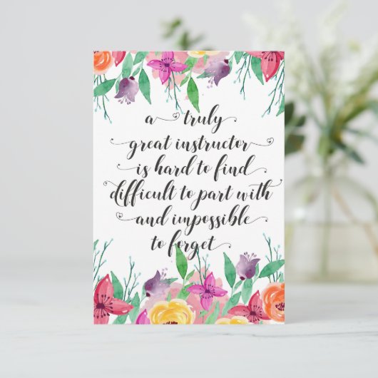 Carte De Remerciements Yoga Instructeur Office cadeau Instructeur Coachin (Debout devant)