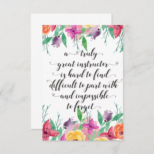 Carte De Remerciements Yoga Instructeur Office cadeau Instructeur Coachin (Devant / Derrière)