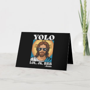 Carte De Remerciements YOLO LOL JK BRB Jesus Drôle Pâques