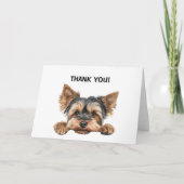 Carte De Remerciements Yorkie à l'oeil mignon (Devant)