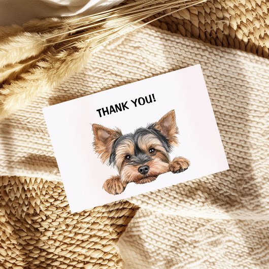 Carte De Remerciements Yorkie à l'oeil mignon