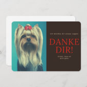 Carte De Remerciements Yorkshire Terrier (Devant / Derrière)