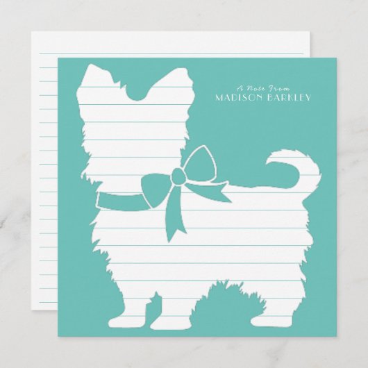 Carte De Remerciements Yorkshire Terrier Chien Chien Chien Chien Chien Ch (Devant / Derrière)