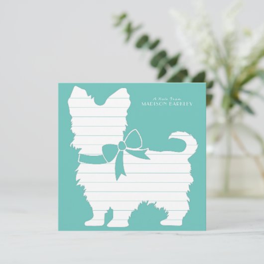 Carte De Remerciements Yorkshire Terrier Chien Chien Chien Chien Chien Ch (Debout devant)