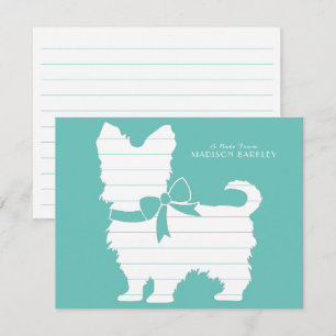 Carte De Remerciements Yorkshire Terrier Chien Chien Chien Chien Chien Ch