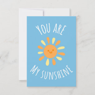Carte De Remerciements 'You Are My Sunshine' Cute Sun Design Gai