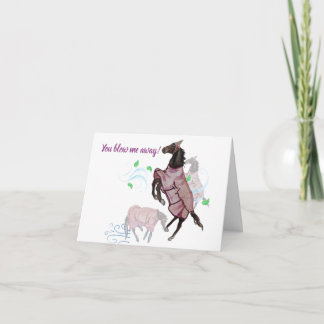 Carte De Remerciements you blow me away horsey card Folded Thank You Card