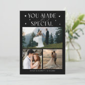 Carte De Remerciements You Made It Special Wedding Photo Black (Debout devant)
