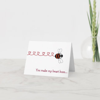 Carte De Remerciements You Make My Heart Buzz Bee Valentine Card