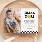 Carte De Remerciements Young Wild and Three Boy 3e Birthday Photo