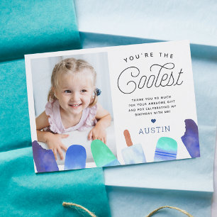 Carte De Remerciements You're The Coolest   Thème Enfants Photo Popsicle