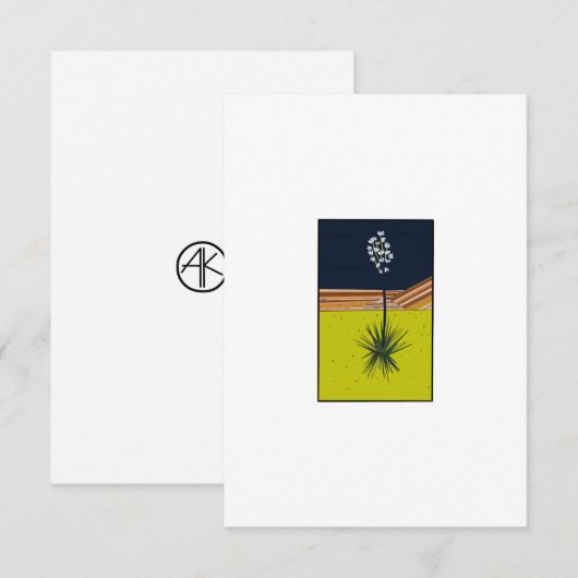 CARTE DE REMERCIEMENTS YUCCA (Devant / Derrière)