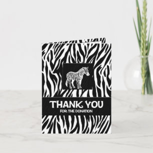 Carte De Remerciements Zebra Print 4"x5.6" Donation Thank You Notecard