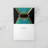 Carte de remerciements Zebra Turquoise Black Gold (Intérieur)
