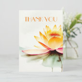 CARTE DE REMERCIEMENTS ZEN LOTUS WATERCOLOR (Debout devant)