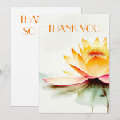 CARTE DE REMERCIEMENTS ZEN LOTUS WATERCOLOR (Devant / Derrière)