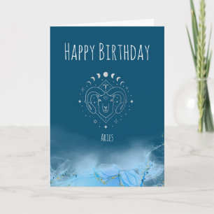 Carte De Remerciements Zodiac d'anniversaire personnalisé signes en marbr