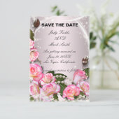 Carte de Remise à Date Élégante avec Roses Roses e (Debout devant)