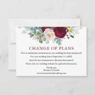 Carte de Remise à Plus Tard de Mariage Florale Bou