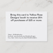 Carte de remise d'affaires de bijoux (Dos)