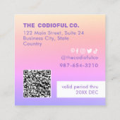 Carte de remise de Carré dégradé (Dos)