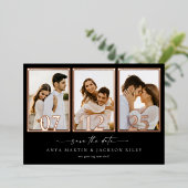 Carte de Remise de Date avec Cadre Photo en Feuill (Debout devant)