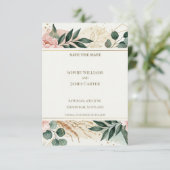 Carte de Remise de Date Blush Greenery (Debout devant)