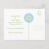 Carte de Remise de Date de Fleurs de Pissenlit Abs (Dos)