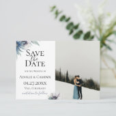 Carte de Remise de Date de Mariage Photo Anémone e (Debout devant)