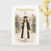 Carte de remise de diplôme 2026 Fille (Fleur jaune)