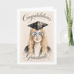 Carte de remise de diplôme 2026 Fille