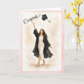 Carte de remise de diplôme 2026 pour elle (Fleur jaune)