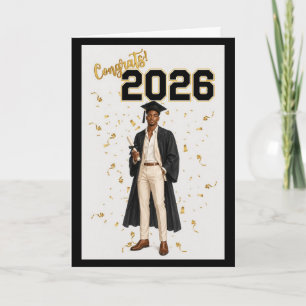 Carte de remise de diplôme 2026 pour lui - Afro-Am